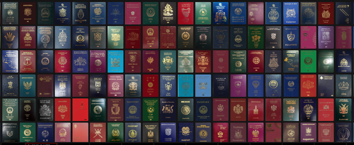 국가별 여권 표지 모음. 사진=passportindex 홈페이지 캡처