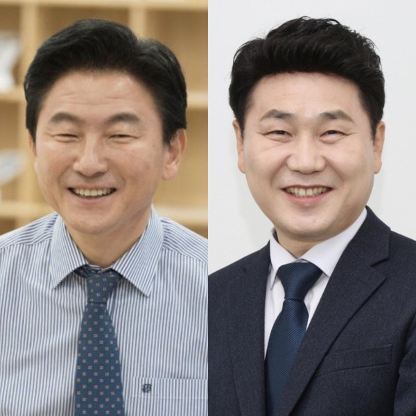 김동근(왼쪽) 김원기 후보.