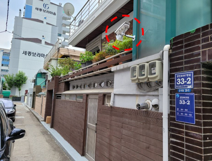 인천남동구가 지원해 간석동 지역 건물에 설치된 CCTV