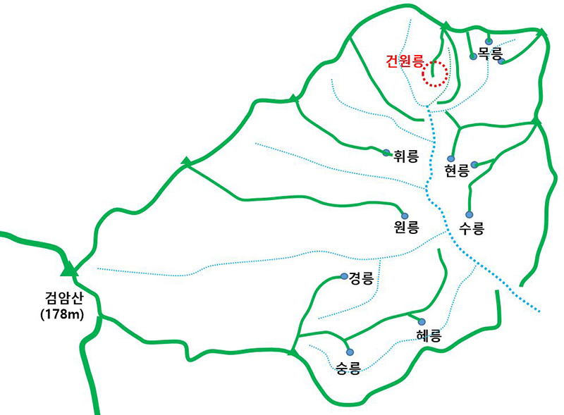 [정경연의 풍수기행] 구리 건원릉, 봉분 앞 늘어선 능선… 머리 조아린 신하 형상