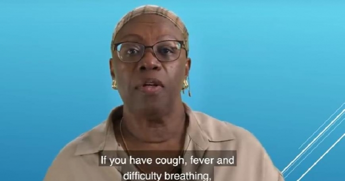 WHO 홈피의 마스크 사용 관련 동영상 캡처