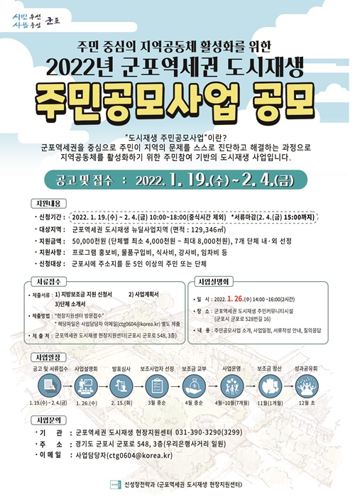 군포역세권 도시재생 주민공모사업 홍보물. 사진=군포시청