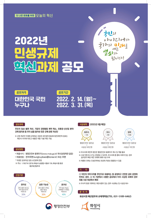 ‘민생규제혁신’ 홍보 포스터. 사진=화성시청