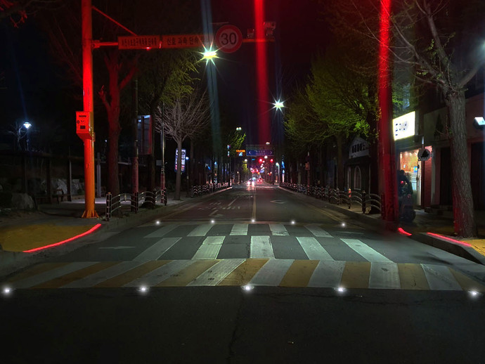 만석초교 활주로형 횡단보도 현장. 사진=인천 동구청