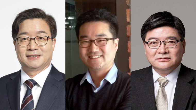 (왼쪽부터)염태영 전 수원시장, 반호영 네오펙트 대표, 김용진 전 국민연금공단 이사장