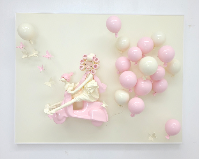 홍승태, Delivery love 비상(飛上) 시리즈, 85x65x23cm, 2023. 사진=헤드비갤러리