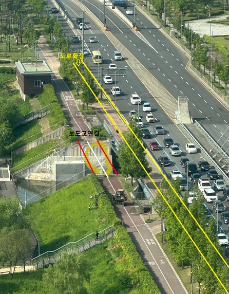 파주시가 출퇴근시간대 병목현상이 심한 경의로(와동동 1329번지) 구간의 차로를 확장하기로 한 경의로 전경. 사진=파주시청