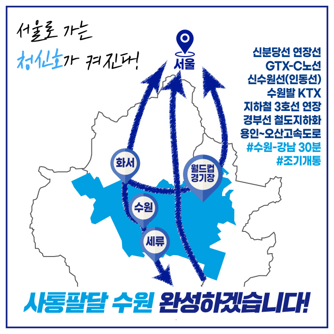 김영진 의원이 13일 발표한 사통팔달 신도시 완성을 위한 공약. 사진=김영진 의원 캠프