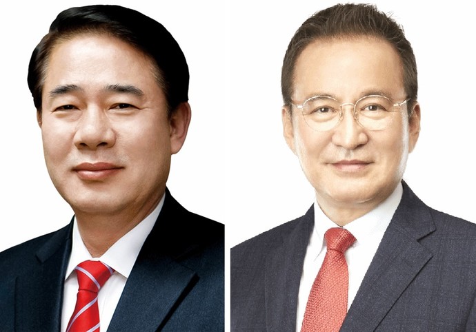 왼쪽부터 파주을 한길룡, 조병국 후보. 사진=선거관리위원회