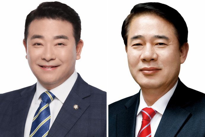 (왼쪽부터) 박정, 한길룡 후보. 사진=선관위