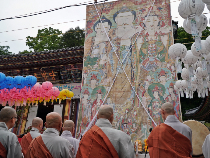 봉선사 비로자나삼신괘불도(모사본)