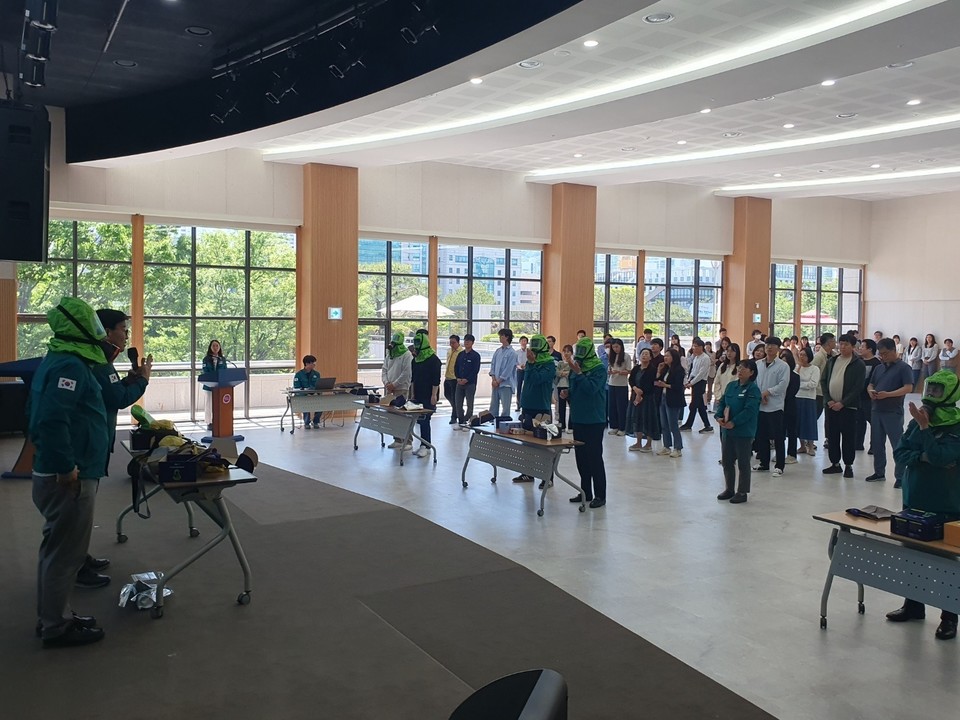 지난 14일 군포시 공습대비 민방위훈련현장. 사진=군포시