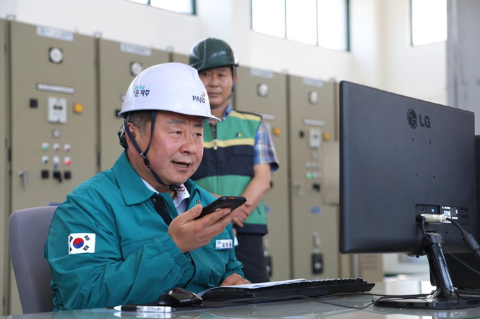 배수펌프장 가동점검. 사진=파주시