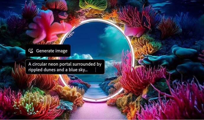 포토샵에서 어도비의 생성형 AI ‘Adobe Firefly’를 이용해 생성된 그림 사진=어도비 홈페이지