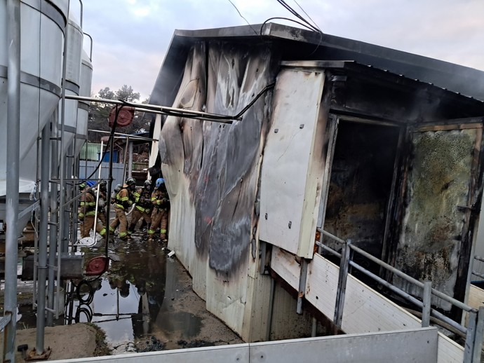 농장화재 현장. 사진=여주시