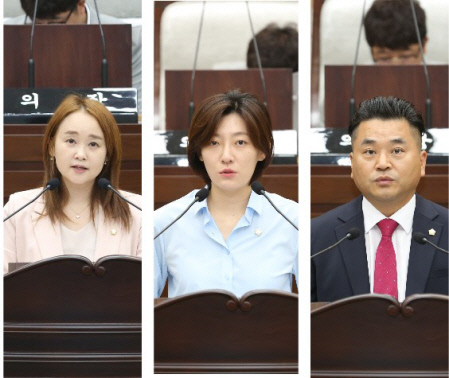 왼쪽부터 김원진·장문정·홍순서 인천 서구의원. 사진=서구의회