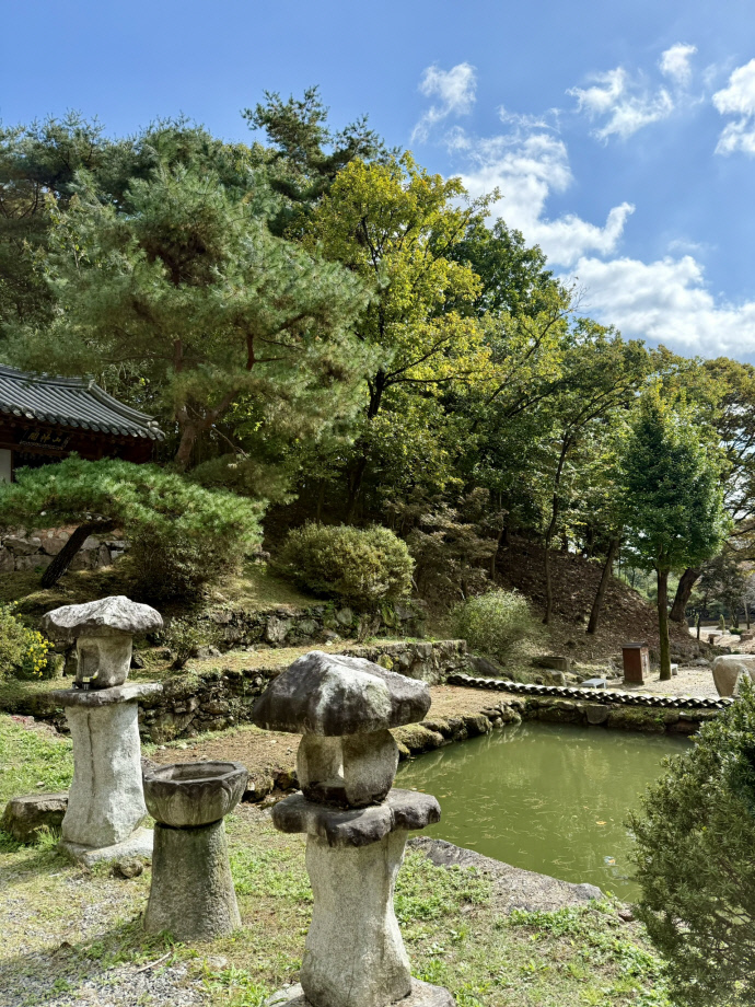 아직 푸르름이 가시지 않은 봉영사 풍경. 사진=김지영