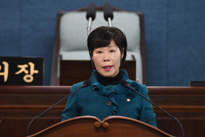 미추홀구의회 김오현 의원이 본회의장에서 5분발언을 하고 있다. 사진=미추홀구