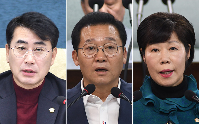(왼쪽부터)장규철 부의장, 김진구 의원, 김오현 의원. 사진=인천미추홀구의회