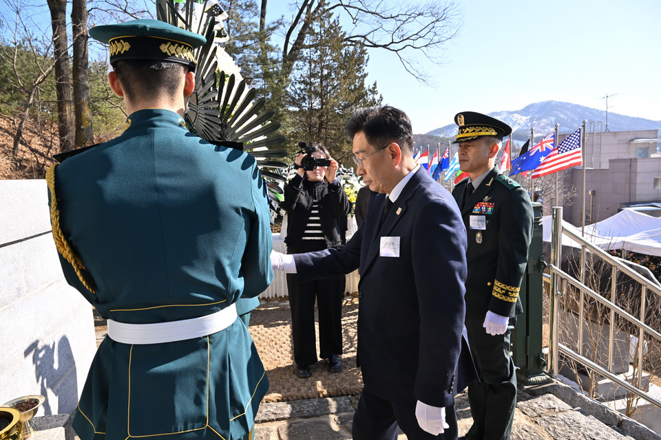 양평군은 지난 13일 6·25전쟁 당시 지평리전투에서 희생된 참전용사들의 희생정신을 기리기 위해 ‘제74주년 지평리전투 전승기념행사’를 개최했다. 사진= 양평군