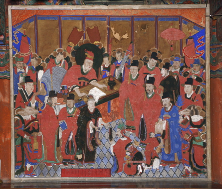 파주시가 경기도 유형문화유산으로 지정된 '보광사 대웅보전 현왕도'의 보존처리에 들어간다. 사진= 파주시