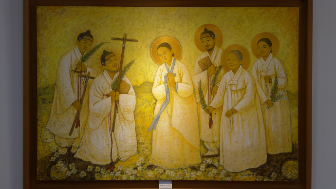 정약종 가족의 모습을 그린 ‘마재의 성가정’. 사진=박찬희