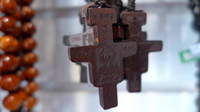 성 정하상 바오로 묵주. 사진=박찬희