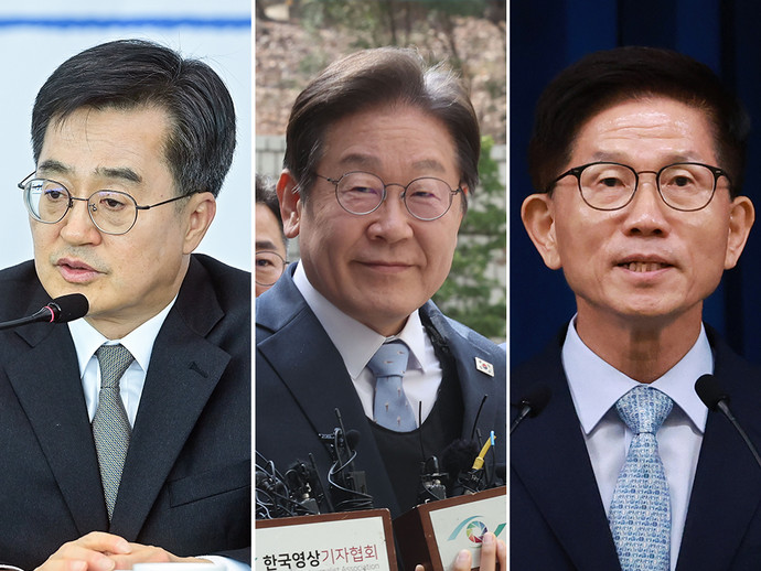 (왼쪽부터) 김동연 경기도지사, 이재명 더불어민주당 대표, 김문수 고용노동부 장관. 사진=중부일보·연합뉴스