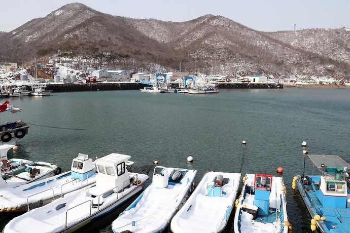 눈 내린 대청도의 설경. 사진=옹진군