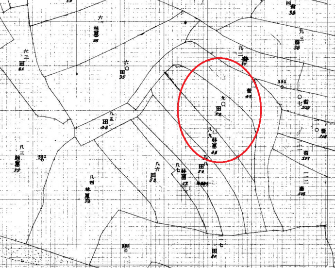 경기도 진위군 종덕면 황구지리(경기도 진위군 서탄면 황구지리)를 표시한 조선총독부 임시토지조사국 자료.