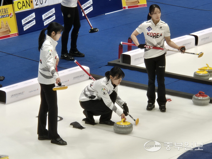 지난 3월 의정부경기장에서 진행된 세계여자선수권대회서 김은지가 투구를 준비하고 있다. 이건우 기자