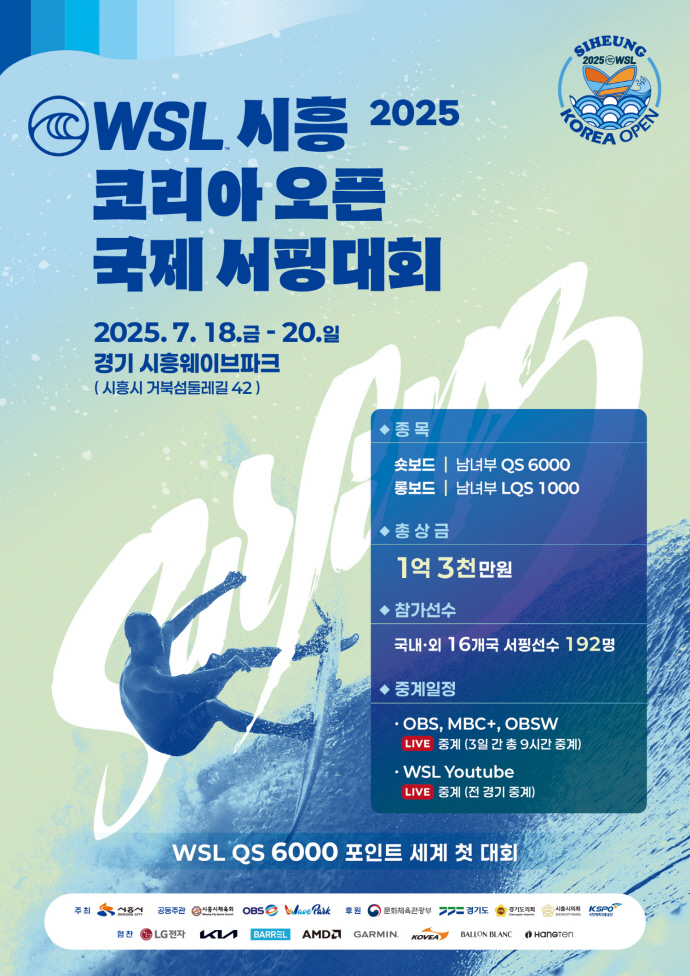 WSL 시흥코리아오픈 국제서핑대회 포스터