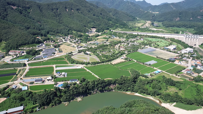 한탄강 주상절리길 테마형 거점조성 대상지 드론촬영 사진=연천군청