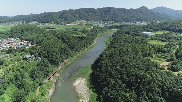 한탄강 주상절리길 테마형 거점조성 대상지 드론 촬영 사진=연천군청