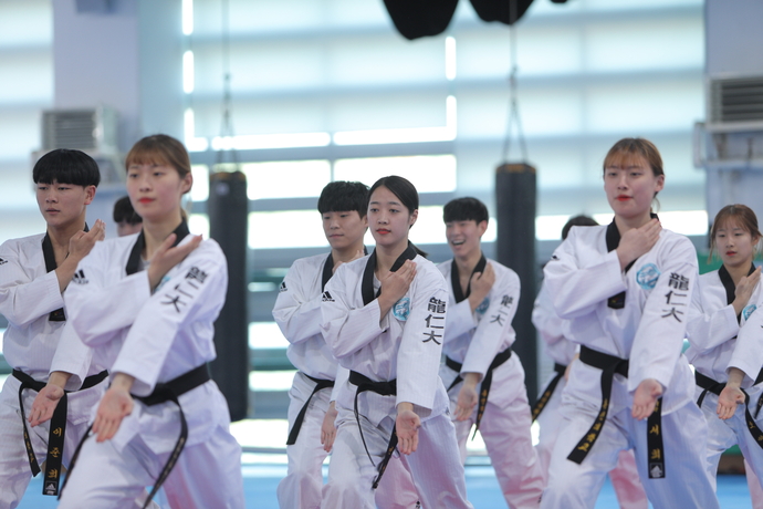 용인대학교 태권도학과 학생들의 모습. 사진=용인대학교
