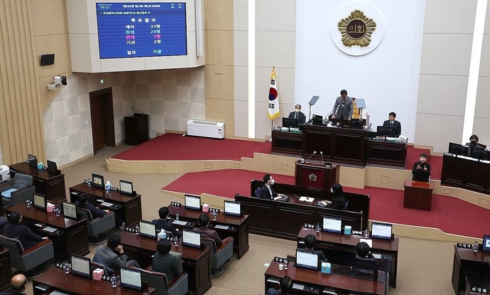 인천 남동구 인천시의회 본회의장 사진=연합뉴스