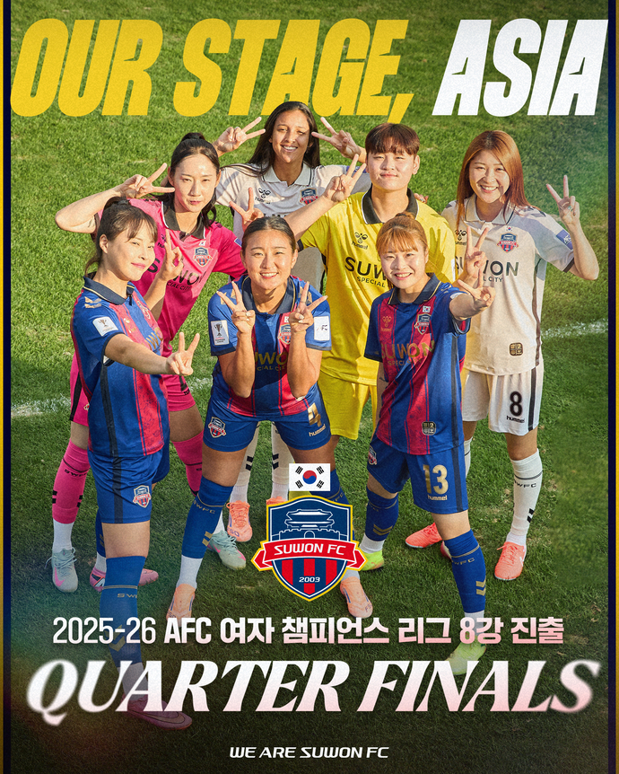 수원FC 위민이 AFC 여자 챔피언스리그 8강에 진출했다. 사진=수원FC